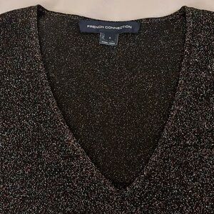 French Connection NWOT Dolman Rainbow Glitter Top Size Small